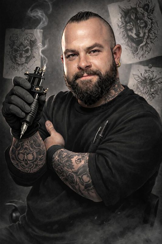 Pablo Jiménez, tatuador en The Pirate Tattoo Studio