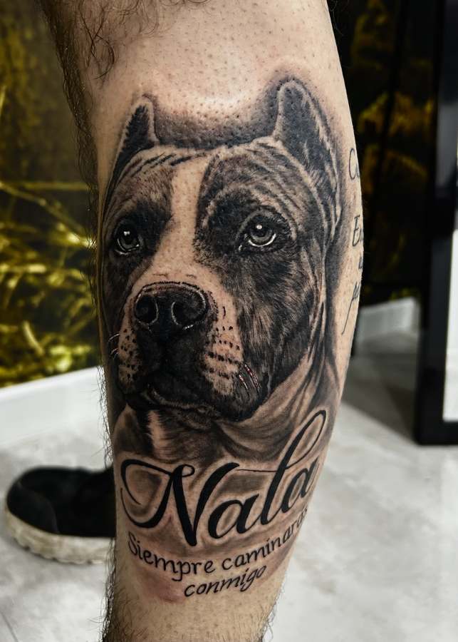Retrato personalizado de perro, tatuaje memorial